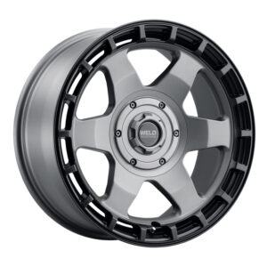 Weld Off-Road Ridge 20x9 6x135 / 6x139.7 BP - ET0 - 106.1mm CB - Satin Gunmetal Wheel (Black Ring)