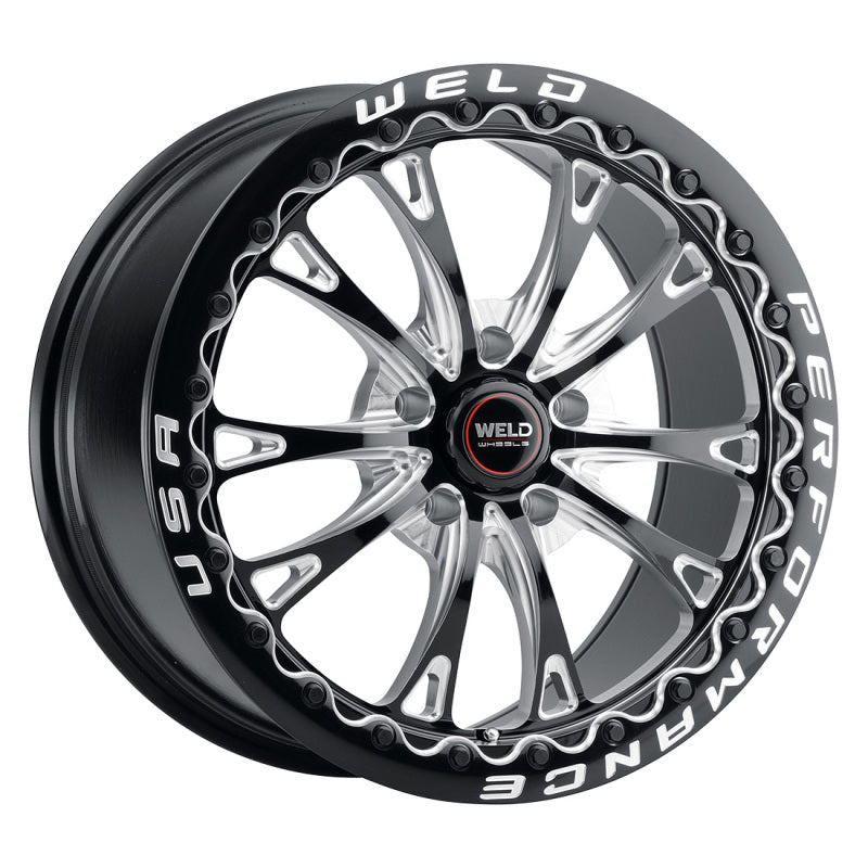 Weld S908 18x10 Belmont Drag Beadlock 5x114.3 ET30 BS6.70 Gloss Black MIL Dia 78.1