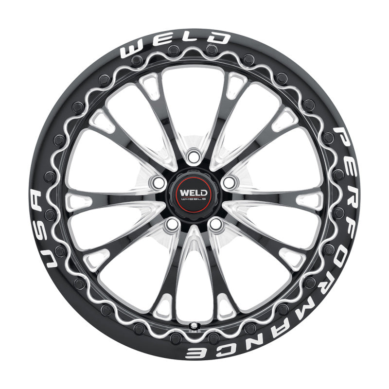 Weld S908 18x10 Belmont Drag Beadlock 5x114.3 ET30 BS6.70 Gloss Black MIL Dia 78.1