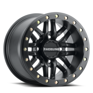 Raceline A91B Ryno 15x8in / 4x137 BP / 10mm Offset / 110.18mm Bore - Satin Black Beadlock Wheel