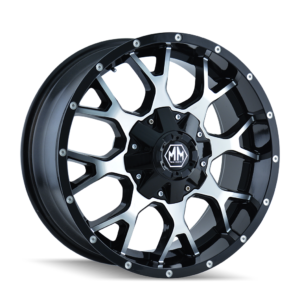 Mayhem MAYHEM WARRIOR 8015 GLOSS BLACK MACHINED 17x9 8-170 18MM 125.2MM