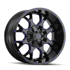Mayhem MAYHEM WARRIOR 8015 GLOSS BLACK MILLED PRISM BLUE 20x9 8-170 0MM 125.2MM