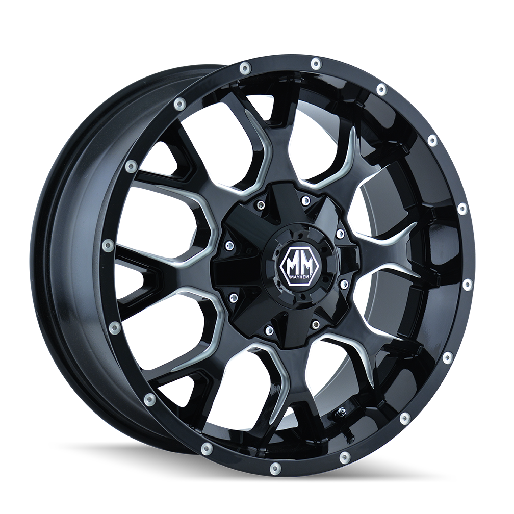Mayhem MAYHEM WARRIOR 8015 GLOSS BLACK MILLED 17x9 8-165.1 18MM 130.8MM