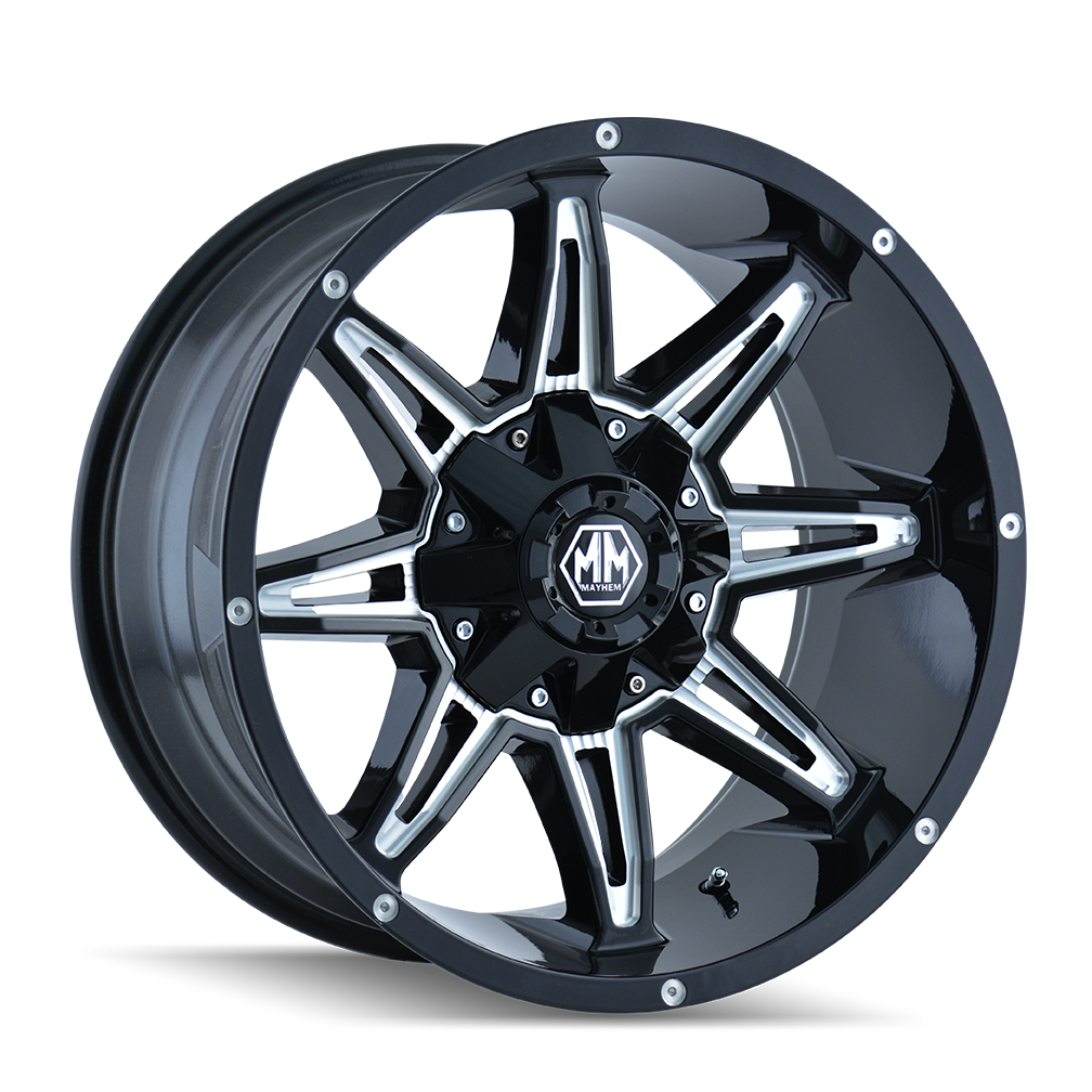 Mayhem MAYHEM RAMPAGE 8090 GLOSS BLACK MILLED 20x10 8-170 -25MM 125.2MM