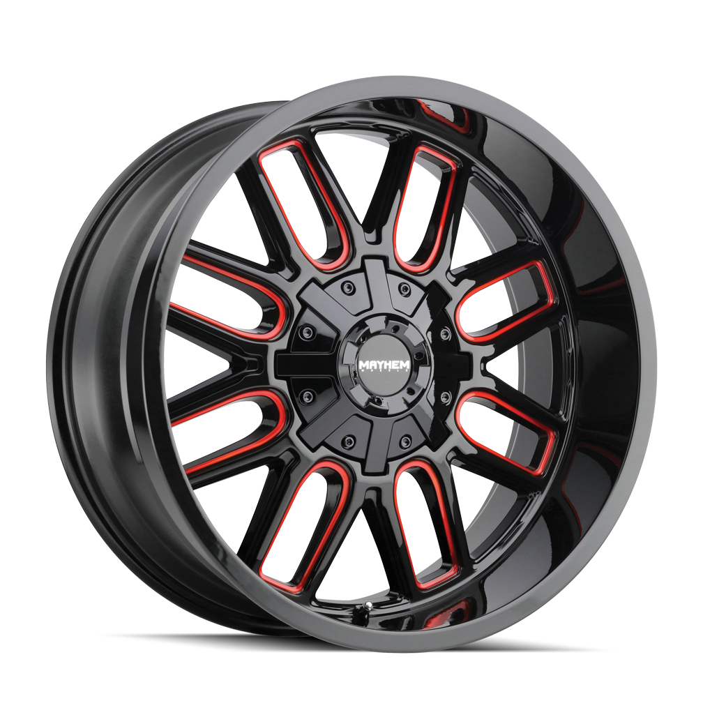 Mayhem MAYHEM COGENT 8107 GLOSS BLACK MILLED PRISM RED 22x10 8-165.1 -19MM 130.8MM