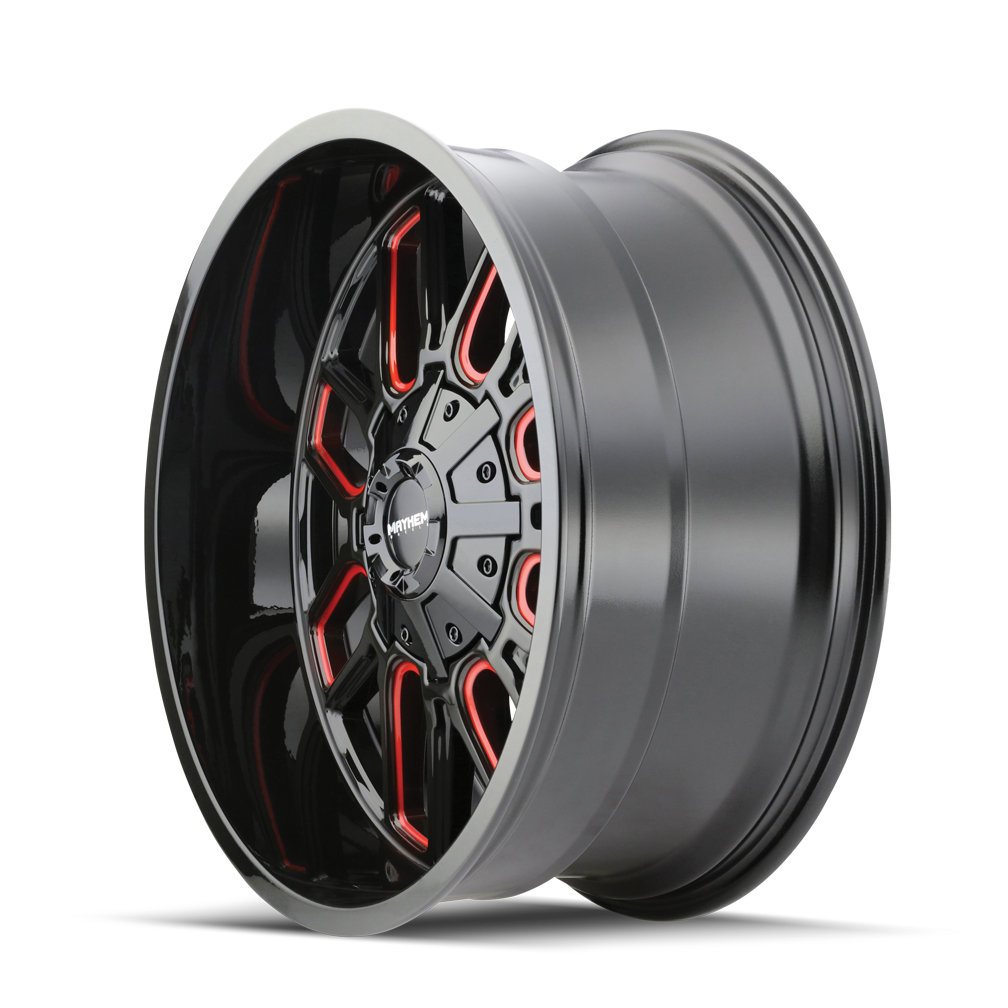 Mayhem MAYHEM COGENT 8107 GLOSS BLACK MILLED PRISM RED 22x10 8-165.1 -19MM 130.8MM