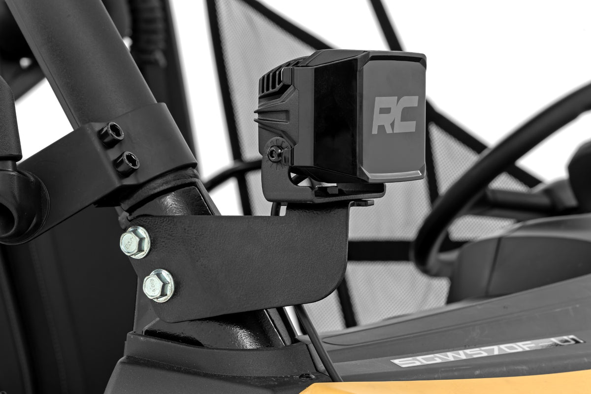 Rough Country LED Light Kit | Front Mount | 2" Black Pair | White DRL | Segway 570 F