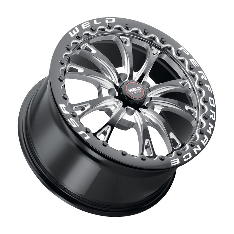 Weld S908 18x10 Belmont Drag Beadlock 5x114.3 ET30 BS6.70 Gloss Black MIL Dia 78.1