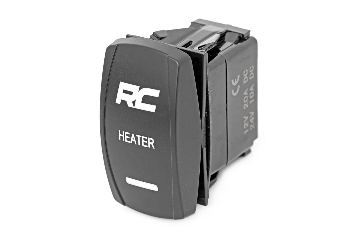 Rough Country Rocker Switch | Cab Heater | 2x1 with Logo | Blue Back Light